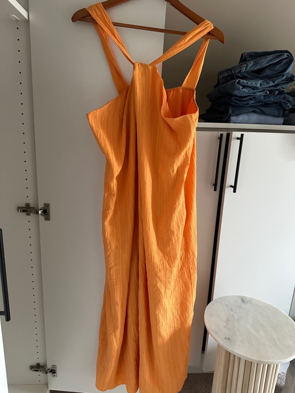 Women’s Orange Sleeveless Maxi Dress